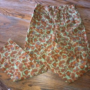 RALPH LAUREN cotton/4% lycra paisley print cropped